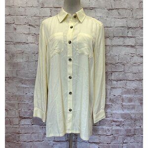 Monterey Bay Womens Shirt Button Up Long Sleeve Yellow Tencel Size Small NEW
